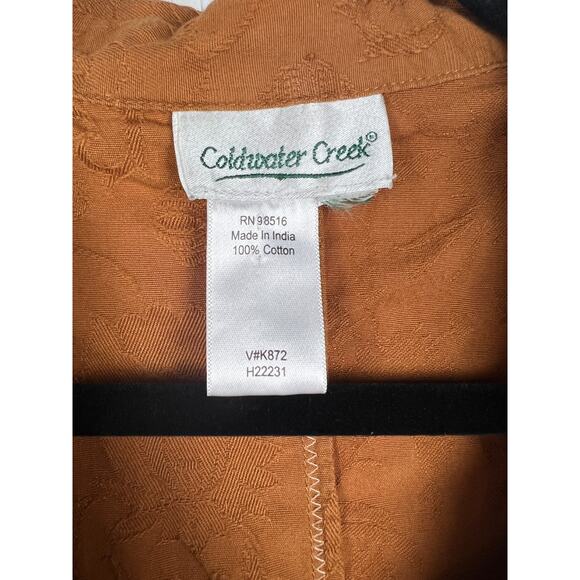 Coldwater Creek Brown Embroidered Floral Button Front Sleeveless Top Vest 2X - Picture 2 of 7